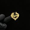 Personalized 18k Gold Plated Name Bamboo Hoop Earrings Stainless Steel 30mm 50mm 70mm 90mm Custom Heart Hoops Party DIY Gift