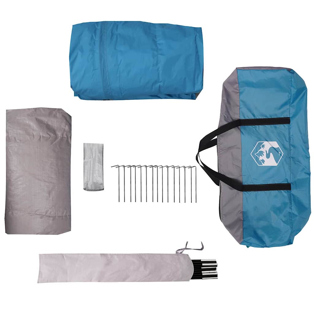 Cabin Tent 12 Person Blue and Grey 405 x 405 x 273 cm