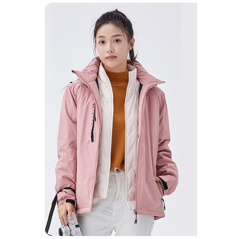 

Женская всепогодная куртка, отстегивающийся комплект «три в одном», дорожная теплая и ветрозащитная куртка 4XL