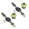2pcs/set Hand Painted Pumpkin Drawer Knobs Chinese Pastoral Style Ceramic Cabinet HandleGreen