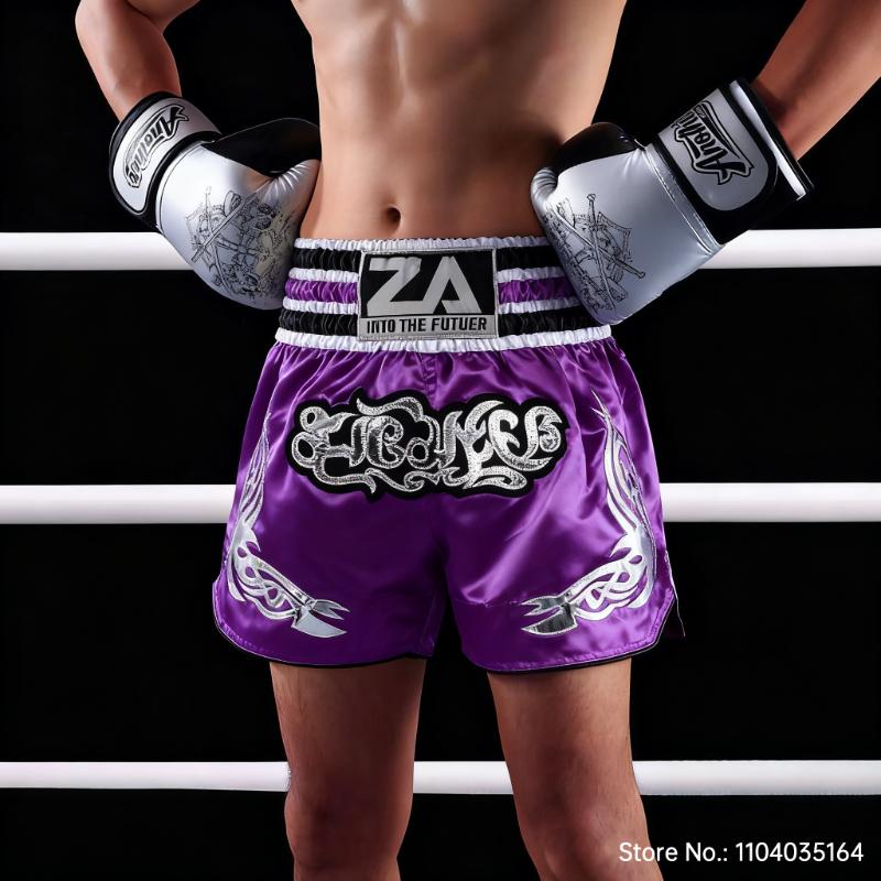 Muay Thai Shorts Boxing Fight Kickboxing Grappling Training Workout Gym Shorts for Men Women Kids Classic Thailand Boxing Pants