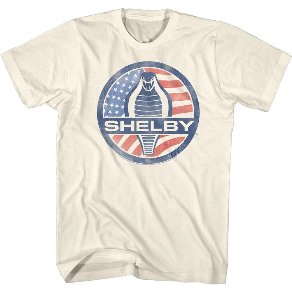 Carroll Shelby Cobra Sports Race Car American Flag Logo Men s T Shirt 2XL