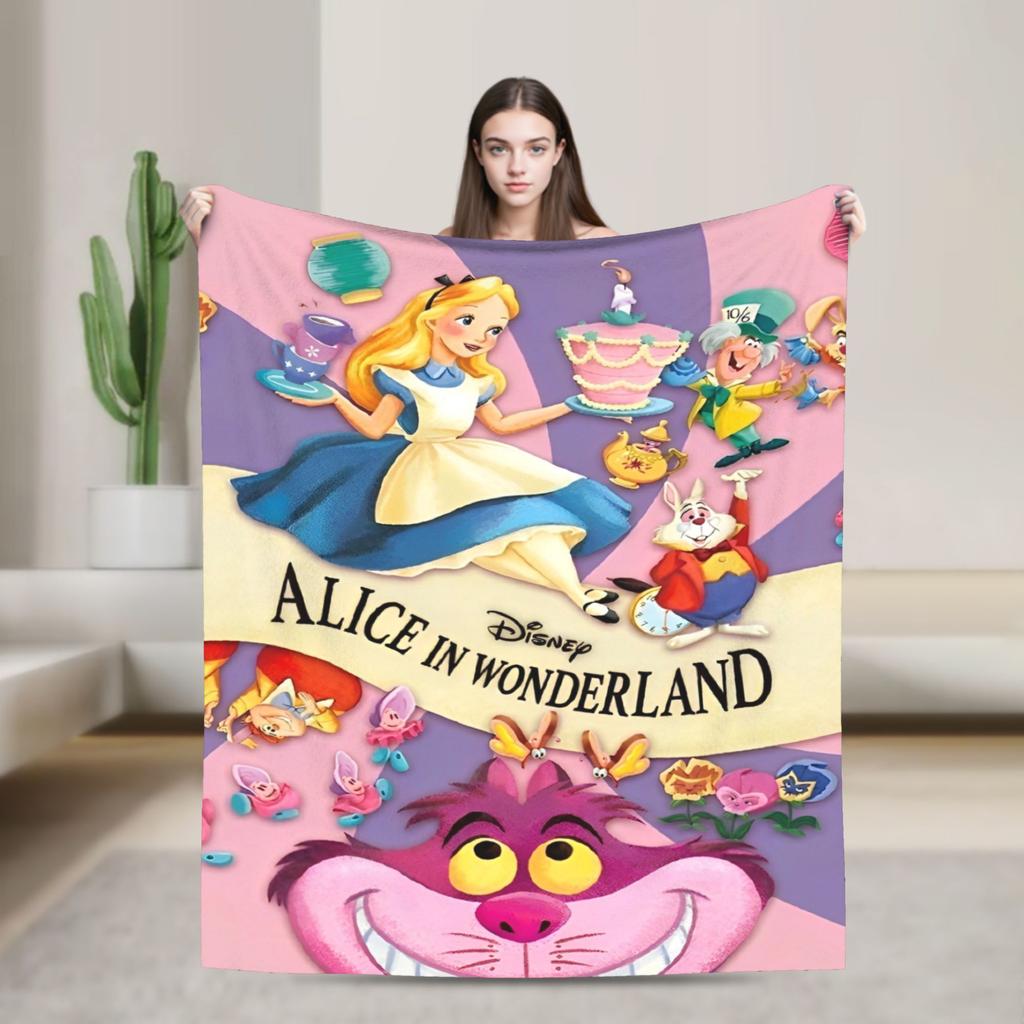 Cartoon Alice in Wonderland  Blankets  Flannel Awesome Warm Throw Blankets for Bed Sofa Autumn/Winter