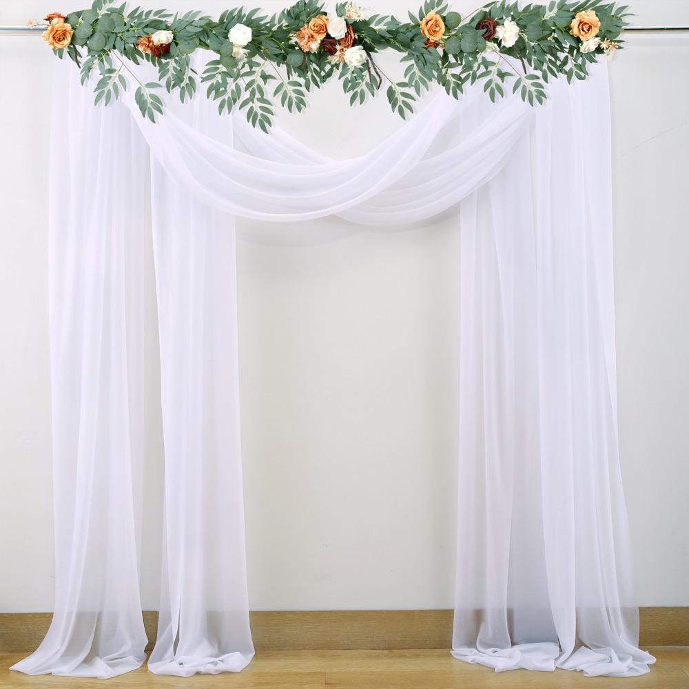 2 Panels Stretch Yarn Wedding Arch Drapes 29.53 X 236.22 In Ceremony Hanging Cloth  Birthday Party
