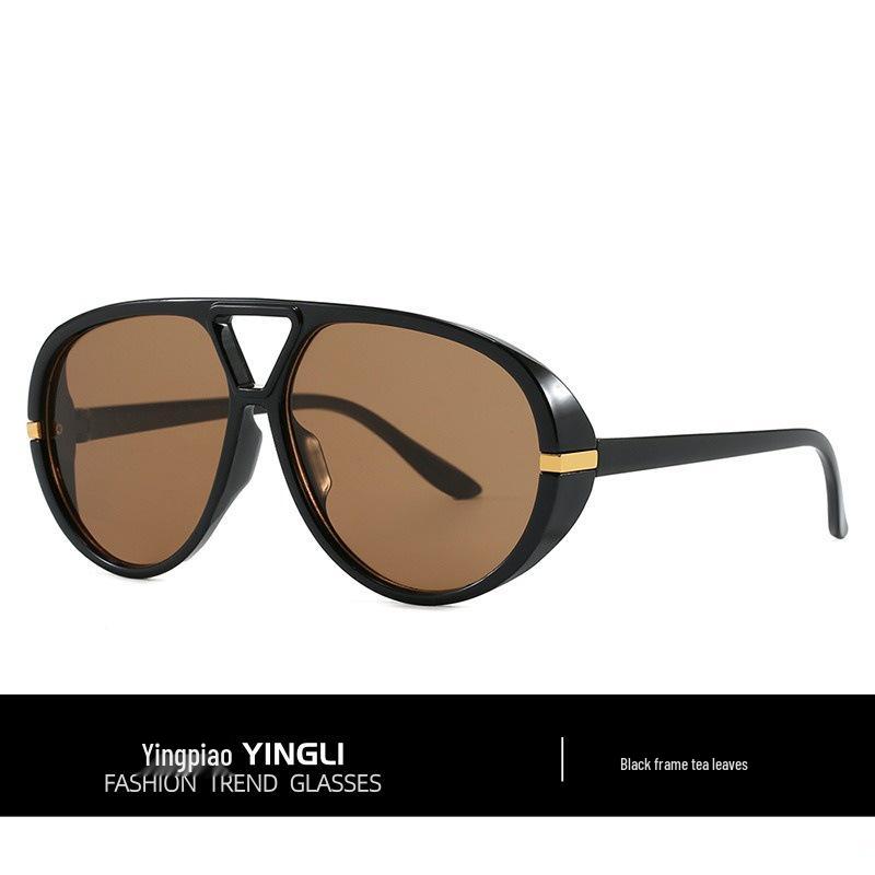 

Солнцезащитные очки-пилоты в форме лягушки: Трендовая европейская и американская женская защита от солнца с универсальным, стильным дизайном