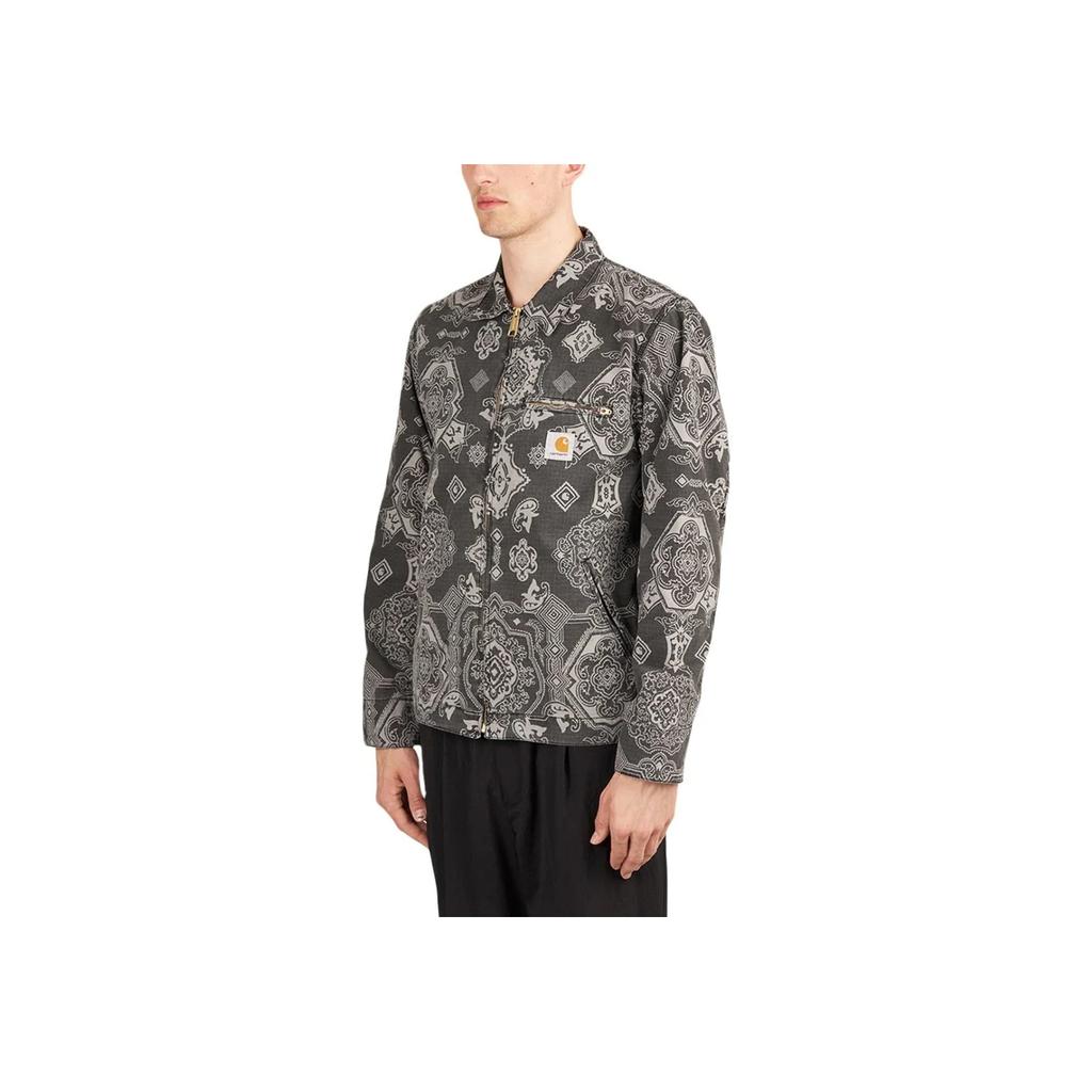 Carhartt WIP FW22 Detroit Jacket Classic Pattern Full Print Detroit Jacket Men Jacket Black I030763-0Y1-60