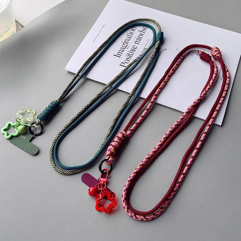Braided Phone Lanyard Long Crossbody Shoulder Strap Adjustable Outdoor Sports Mountaineering Rope Anti Loss Neck Phone Strap
