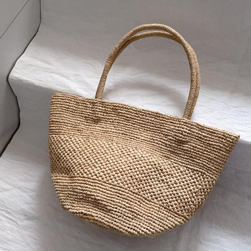 Straw Handmade Woven Bag for Women - Handmade Raffia Woven Tote Handbag, Summer Mesh Beach Purse for Vacation Holiday