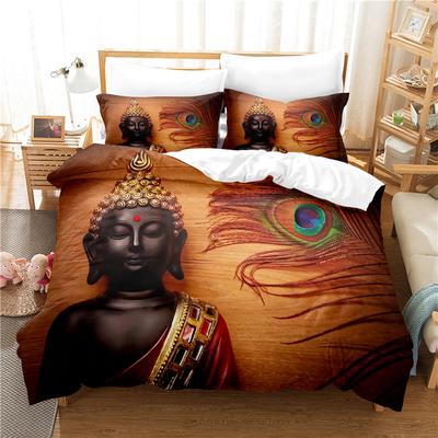 Set Biancheria da Letto Statua di Buddha Set Copripiumino Set Biancheria da Letto 3d Stampa Digitale Biancheria da Letto Misura Queen Set Biancheria da Letto Design alla Moda