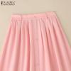 ZANZEA Women Summer Casual Solid Color Loose Midi Skirts