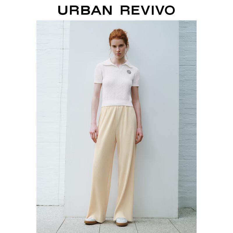 UR 2024 Summer Women's Textured Straight-Leg Pants