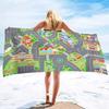 Cartoon Road Traffic Pattern Printing Series Seaside Vacation Beach Towel Swimming Bath Towel