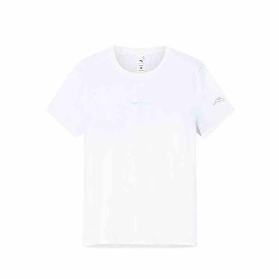 Breathable Solid Color Round Neck Versatile Short Sleeve T-Shirt Women Tops Pure-White 162525113-3
