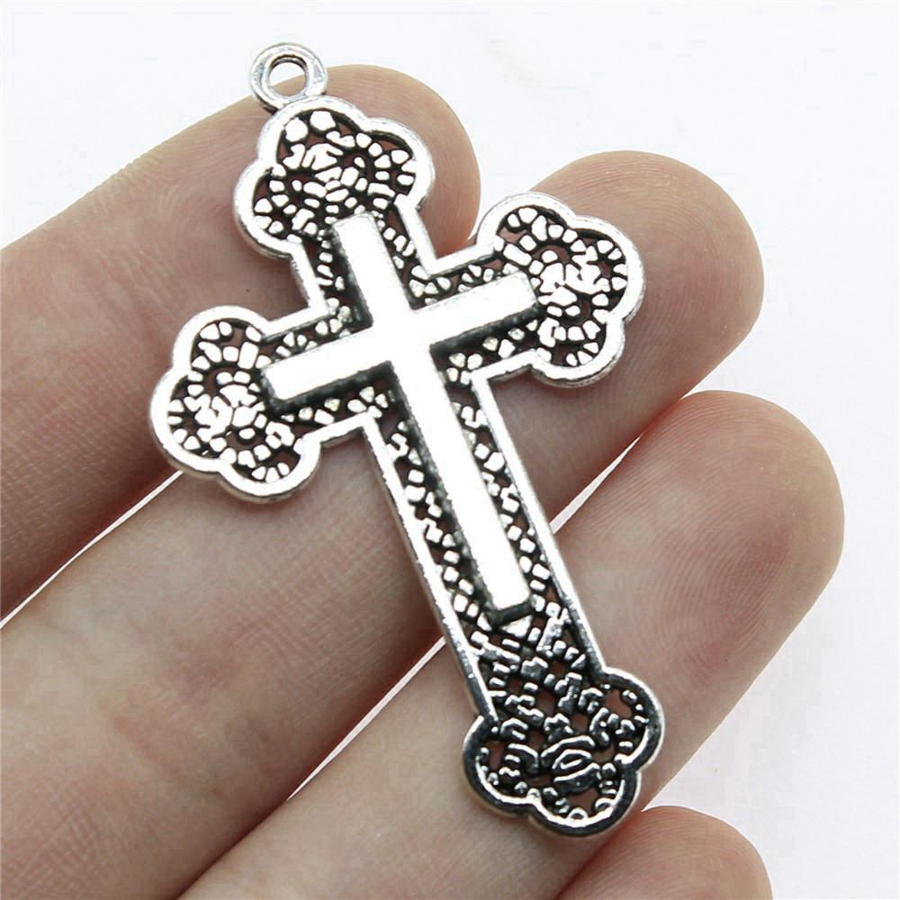 Large Crosses Detailed Religious Charm Antique Bronze Zinc Alloy Jewelry Making Supplies Necklace Making DIY Charms