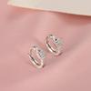 Women's Daily Silver Luxury Square Ring Earrings