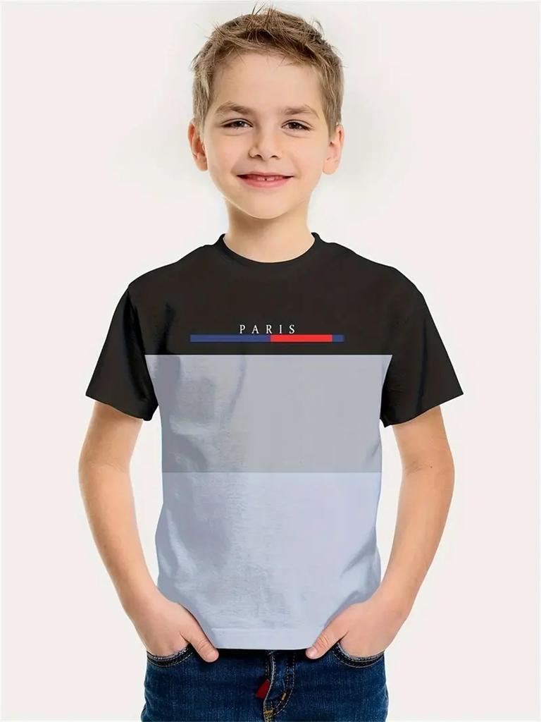 Simple 3D Print Kids Boys Clothes Short Sleeve Children Summer Clothes Casual Daily Boys Tshirt Children's Clothing Girl Tops