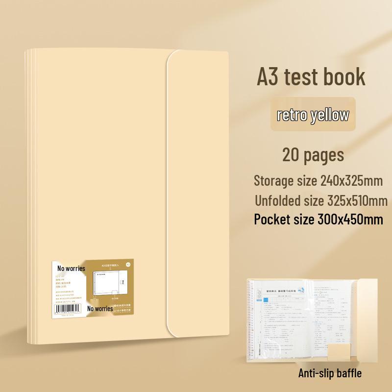 A3 Push-Pull Test Paper and Certificate Collection Book for Primary School & Kindergarten