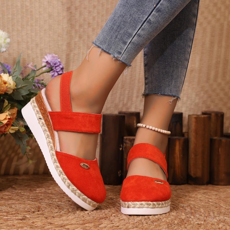 Fashion 2024 Spring and Summer Hot Selling Brand Closed Toe Women's Sandals Casual Sandals Round Toe Wedge Thick Sole Shoes for Women