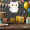 Owl Pinata with Stick Blindfold Confetti Small Owl Pull String Pinata for Woodland Forest Animal Party Birthday Decoration
