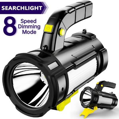 Rechargeable Handheld Searchlight, Flood Light Power Bank - USB Ports, for Fishing, Camping, Car Repair, Power Outage, Work Light, Outdoor Supplies