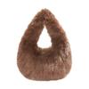Women's soft plush handbag for winter, small and elegant tote bag for women, fashionable and trendy women's plush wallet