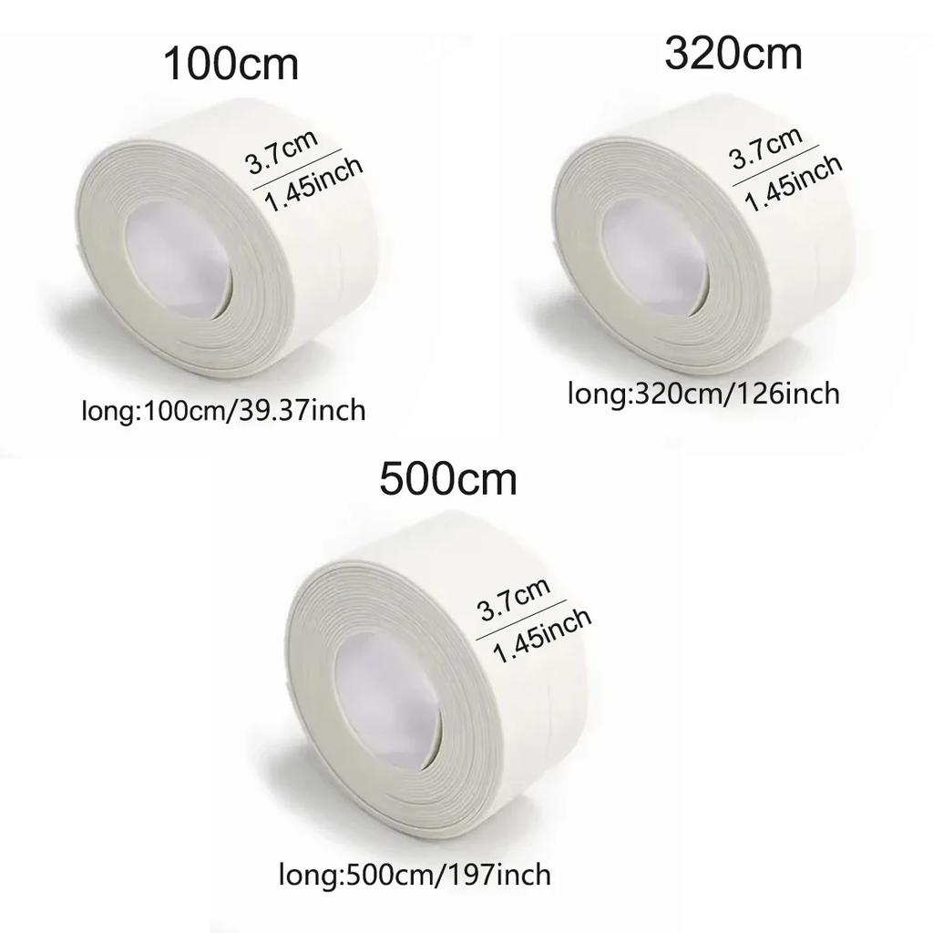 1 Roll of Waterproof White PVC Self-Adhesive Tape - Perfect for Bathroom, Sink & Kitchen - Super Strong Stickiness!