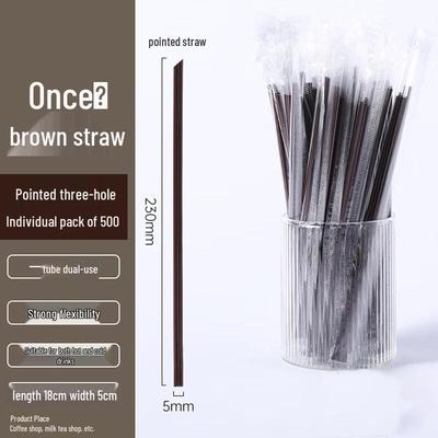 Homeglen Disposable 3-Hole Slanted Coffee Straw Stirrers