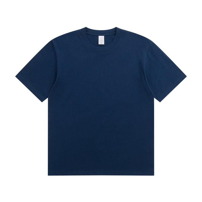 Japanese Style 230g Pure Cotton Heavyweight Short Sleeve T-shirt - Spring/Summer Solid Color, Versatile & Simple with Custom Logo Option