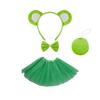 Cartoon Bear Ears Headband Bows Tie Mini Skirt Fashionable Soft Fabric Hair Accessory for Women and Kids