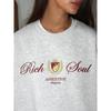 Plus Velvet Oversized Round Neck Sweatshirt - Versatile Spring/Autumn Top for Ladies