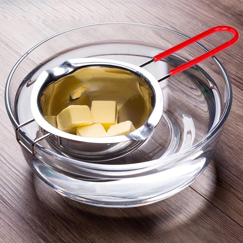 Doppelschichtiger Wasser-/Schmelztiegel aus Edelstahl mit stabiler Basis & abgerundeten Kanten - Induktionsgeeignet, Spülmaschinenfest, Kompatibel mit Gasherden