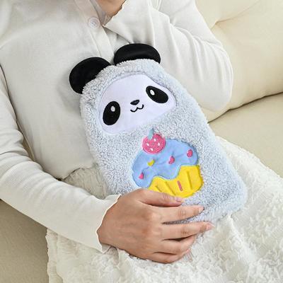 Plush Cartoon Hot Water Bottle with Inflatable Liner - Washable Hand Warmer for Girls