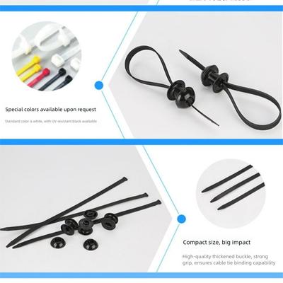 Multipurpose Nylon Universal Cable Tie Buckle Nylon Buckle Cable Tie Retainer Airplane Head Tie Self-Locking