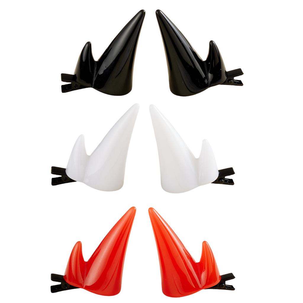 2PCS Devil Horn Hair Clip For Halloween Cosplay Costume Party Hair Accessories Cartoon Hairpins For Women Girls Adults