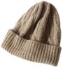 100% Cashmere  Cable Knitted Beanies New Design Custom Unisex Hats