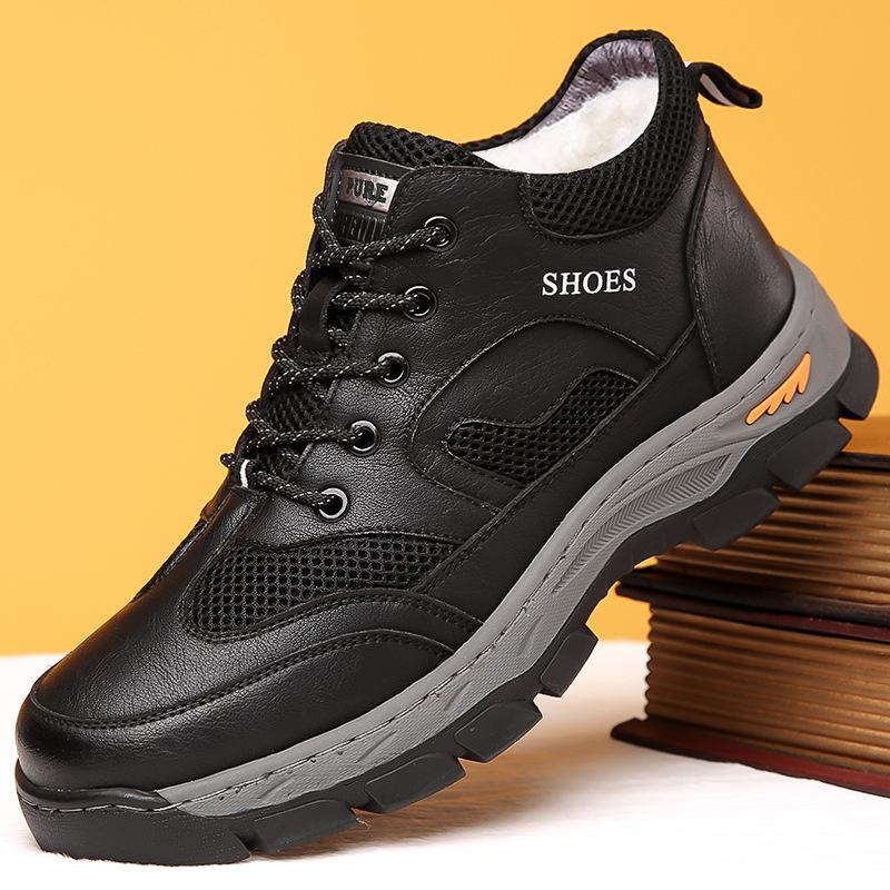 

Winter cotton shoes trend versatile velvet warm men s casual shoes outdoor hiking tooling boots Martin boots men s shoes 38