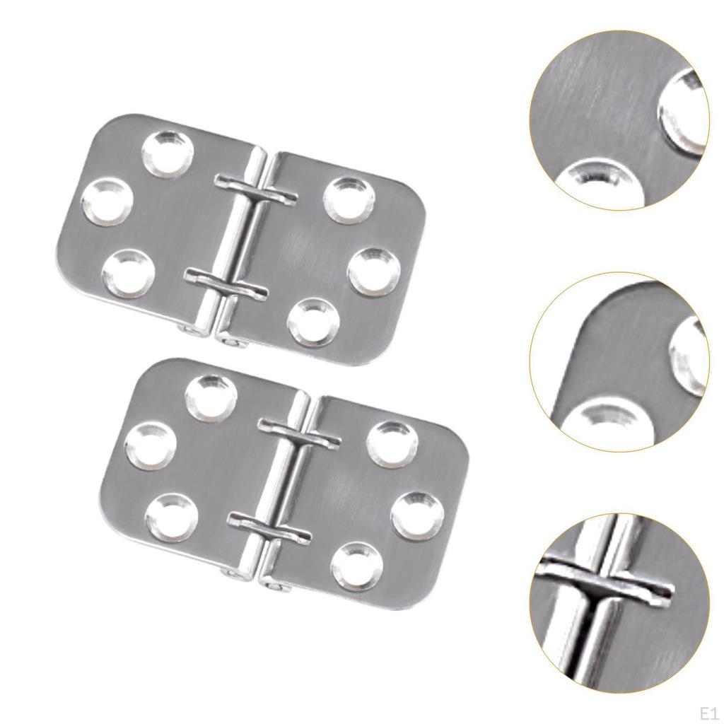 2x Marine Hinges Door DIY Parts 2.76inchx1.63inch Folding Replacement Hardware for Window RV