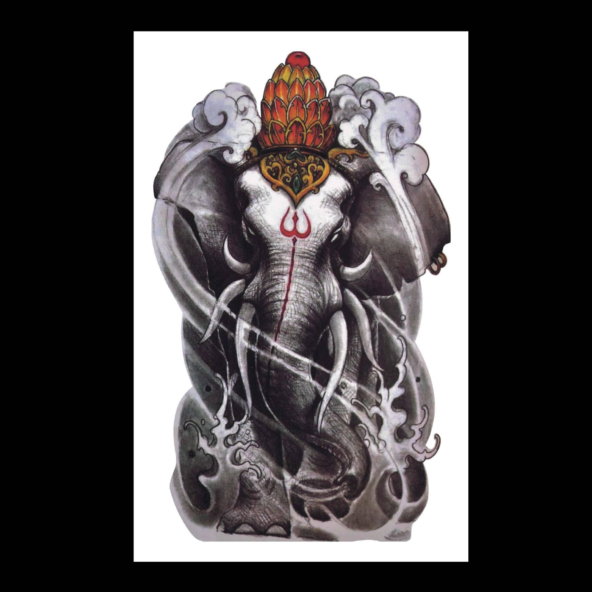 

Водонепроницаемые наклейки для татуировки: Волк, Карп, Гуань Гун, Череп, Пламя, Гейша, Крест, Сова, Цветы 12*19cm