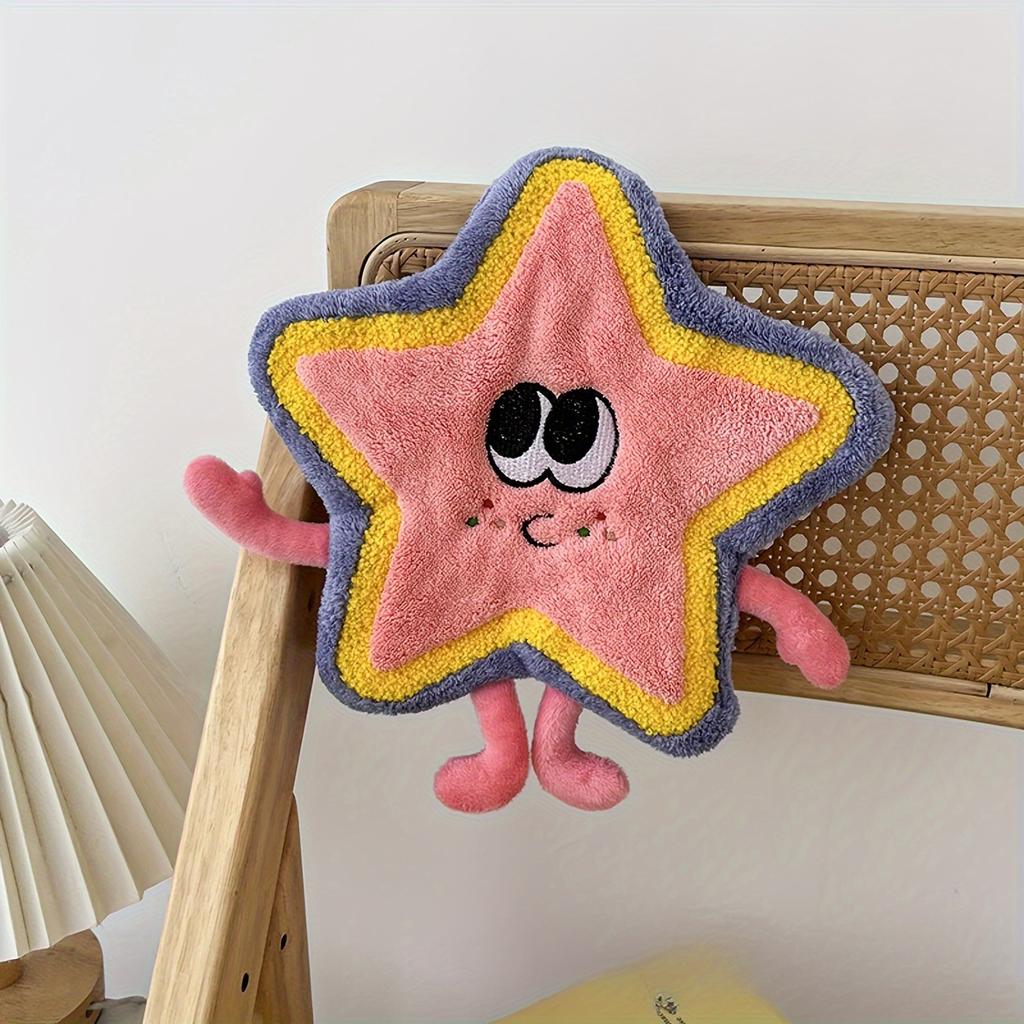1PC Cute Star Towel, Hanging Kitchen and Bathroom Towels, Hand Washing Small Square Towels, Kitchen Wipes