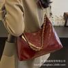Niche design textured commuter handbag 2025 autumn and winter new retro diamond chain messenger tote bag