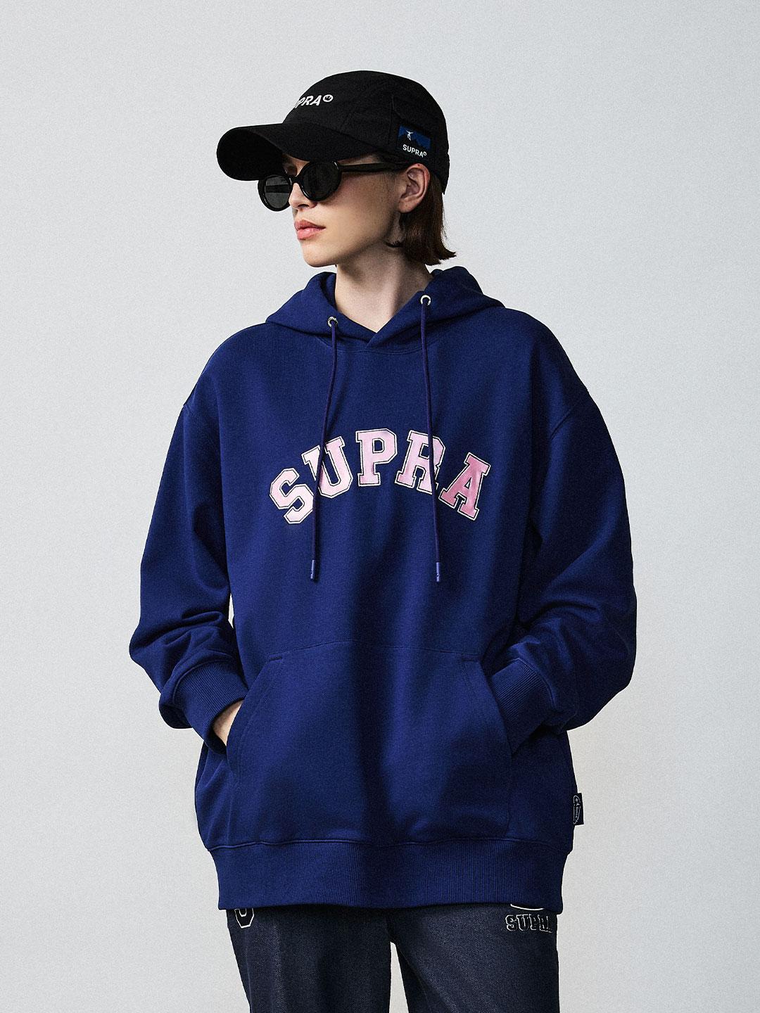 Supra Varsity Arch Logo Hoodie (Navy) Bks/L