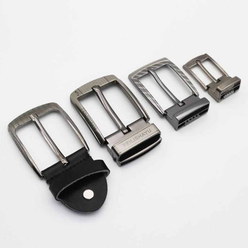 Cinto de Couro com Fivela de Pino de Liga de Cobre 4.0 Masculino (Galvanizado, 3,5 cm)