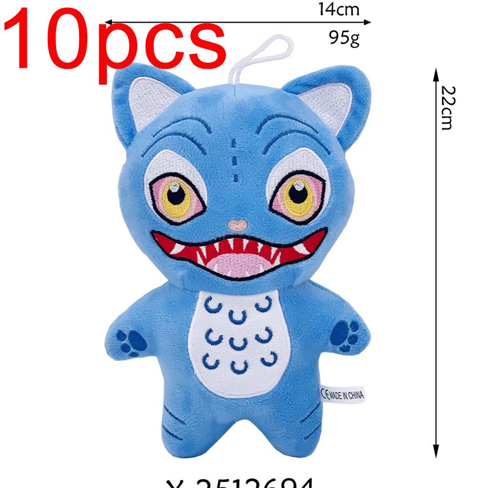 10PCS Anime Kpop Demons Hunters Plush Adorable Purple Tiger Black Cap Magpie Featuring 3 Eyes Monster Hunt Girls Group Doll Designed For Fans Gifts