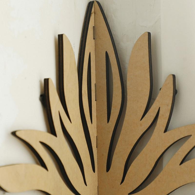 Artistic Carved Hollowed Flower Corner Shelf Wall Mounted Storage Rack Home Decors Crystal Display Floating Organizers