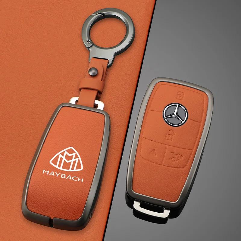 CFZ1 Hot New Zinc Alloy Leather Car Key Cover Case For Mercedes Benz Maybach A C E S G Class GLC CLE CLA GLB GLS W177 W205 W213 W222