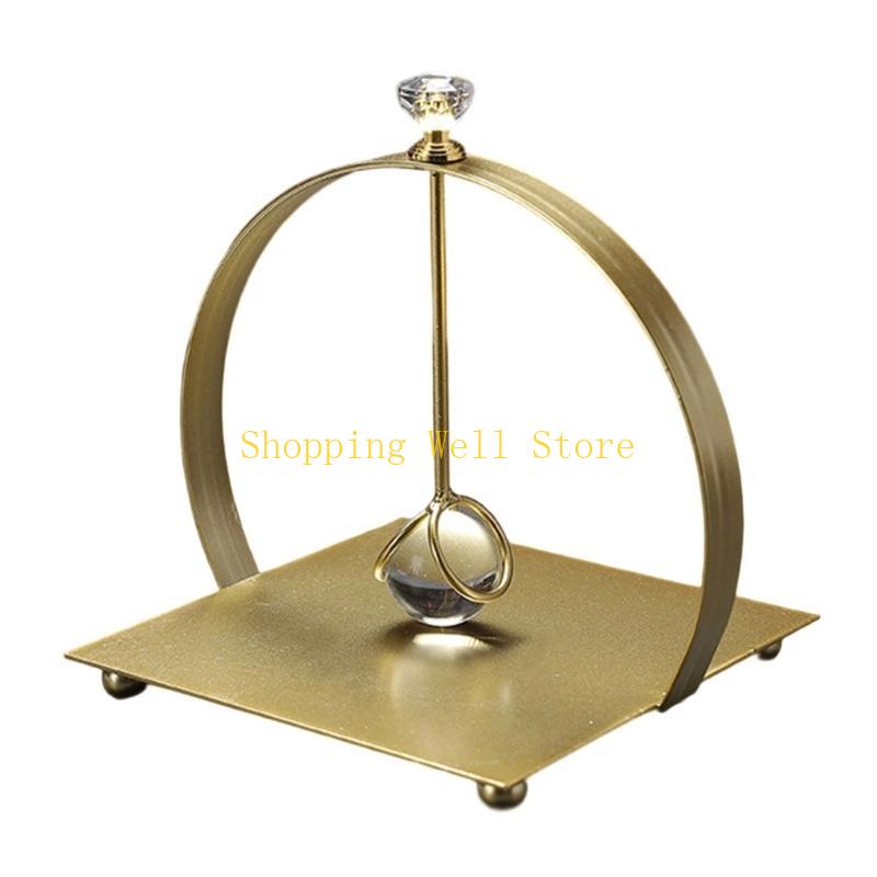 KX4B Elegant French Crystal Tissue Box Cover Rustproof Metal Construction Stable Windproof Base Tissue Dispenser