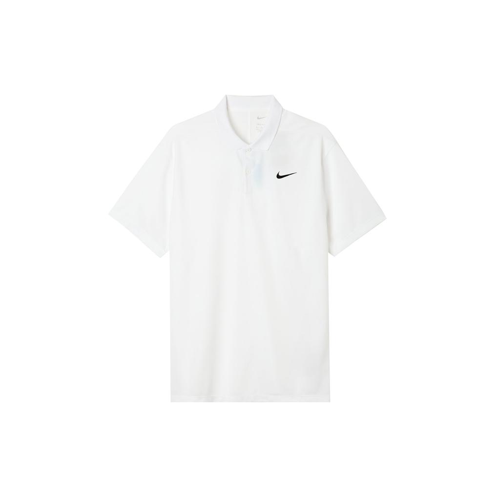 Nike Dri-Fit Victory Solid Logo Print Quick-Dry Breathable Short Sleeve Polo Men Tops White DH0823-100