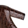 Q/Women's High Heel Boots New Fashion Pointed Thick Heel Crocodile Skin Pattern Large Size Boots