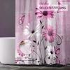 1Pc Bathroom Set DIY Polyester Waterproof 200x180CM Thickening Shower Curtain With Hooks Daisy Flower