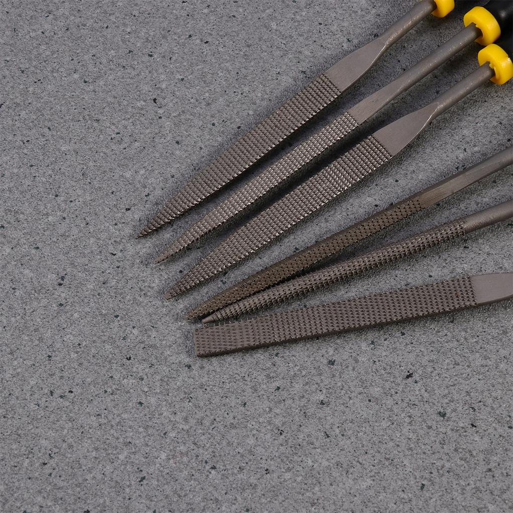 6Pcs Mini File Set Wood Rasp 180x5mm Anti-Skid Comfortable Handle Rough Shaping Wood Metal Plastic Rasp Tool